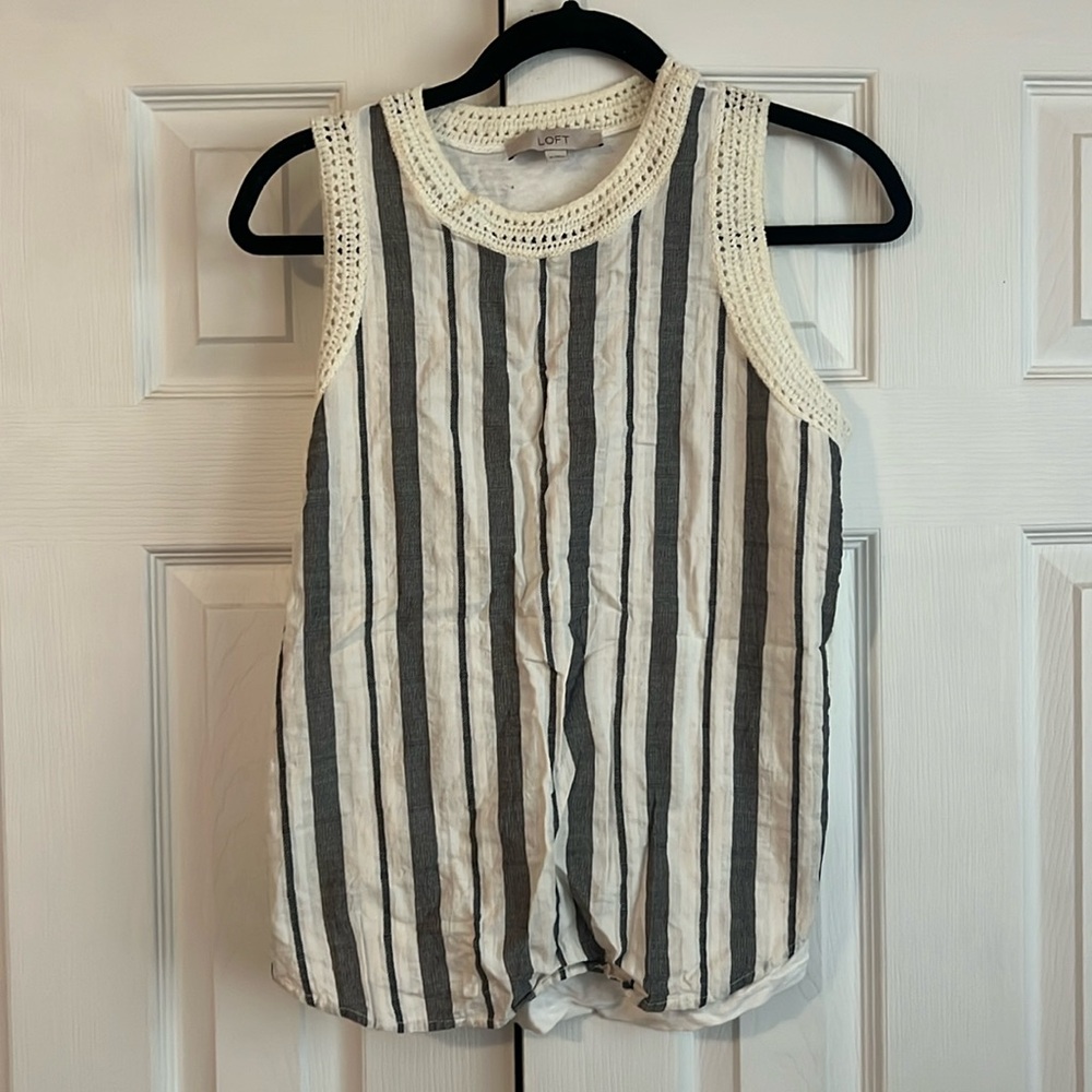 Loft linen striped tank